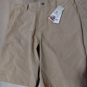 NEW WITH TAGS PANAMA JACK MENS HYBRID SHORTS 9" TAN SIZE 34